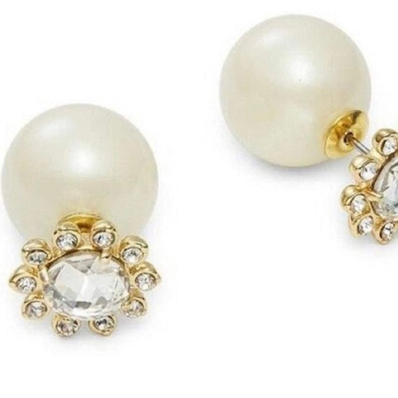 Kate Spade beautiful Reversible crystal and pearls stud earrings - Picture 5 of 10